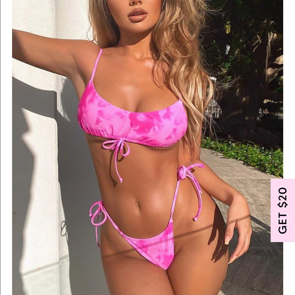 Pink Tye Dye Bikini Cabo Bottoms Tulum Top